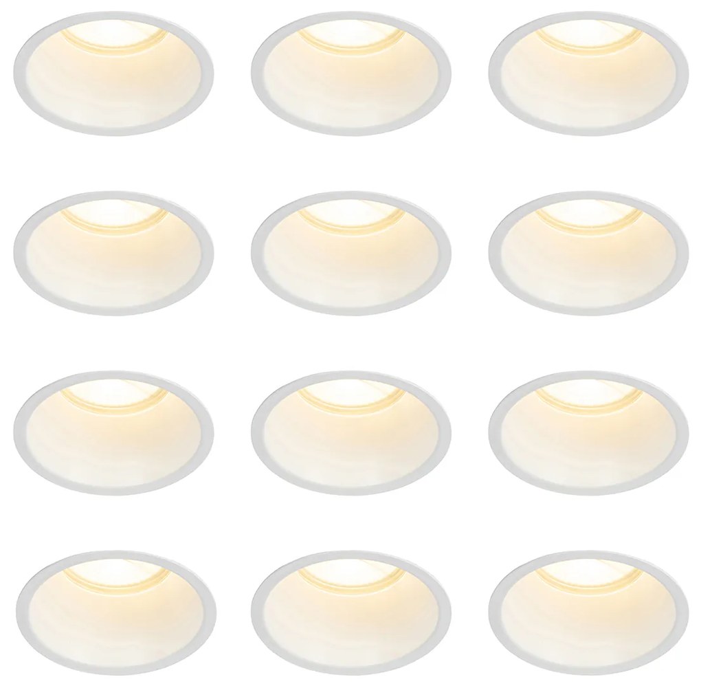 Sada 12 vstavaných bodových svetiel bielych GU10 70 mm IP44 - Dept