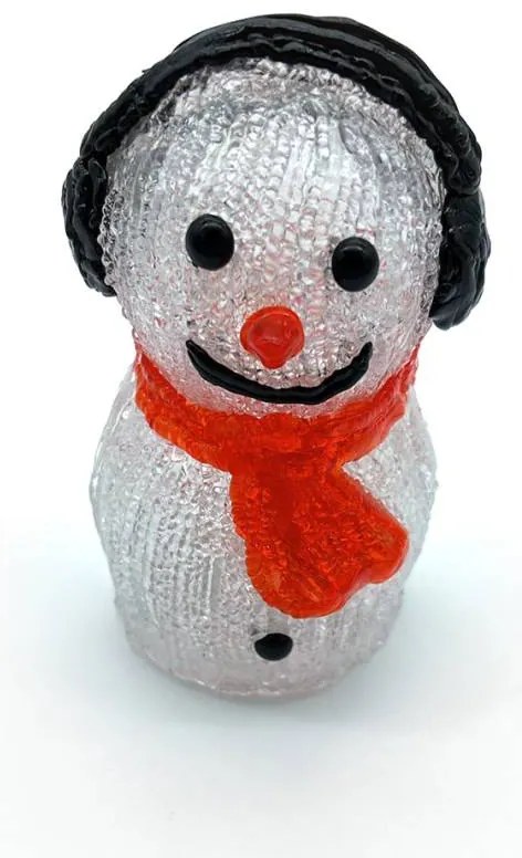 DECOLED LED světelný sněhulák, 15 cm