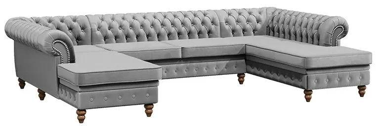 PROXIMA.store - Luxusná sedačka CHESTERFIELD LONG U FARBA NÔH: čierna, DRUH LÁTKY: TORRE - 17, FARBA OZDOBNÝCH ŠPENDLÍKOV: barok
