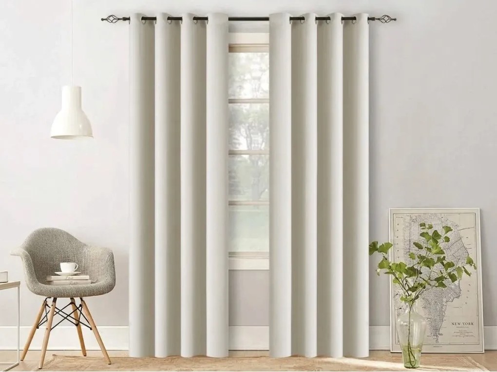 Bielo-krémová záclona OXFORD 140x270 cm Zavesenie: Riasiaca páska