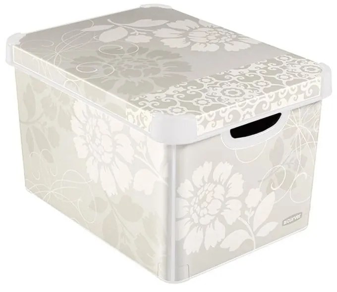 Sivý úložný box s vekom Curver Romance, 6 l