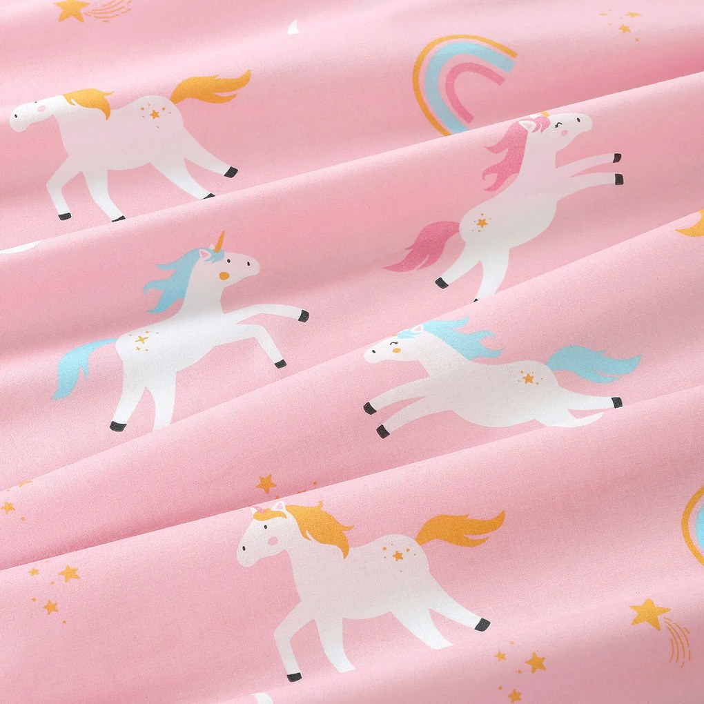 Goldea detská bavlnená napínacia plachta - veselí jednorožci 90 x 200 cm