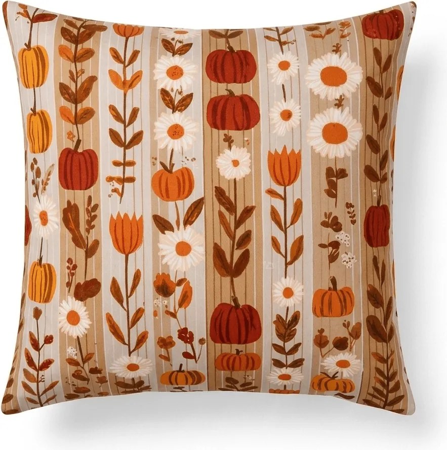 Obliečka na vankúš z mikrovlákna PUMPKIN STRIPES 45x45 cm, farebný