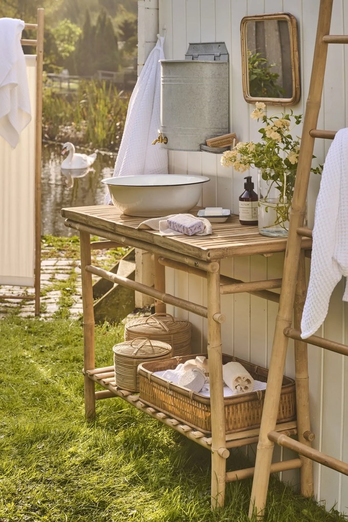 Ib Laursen Úložný košík s vekom z ratanu Menší