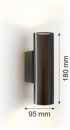 Argon 7231 - Nástenné svietidlo MITOS PLUS 2xGU10/5W/230V čierna