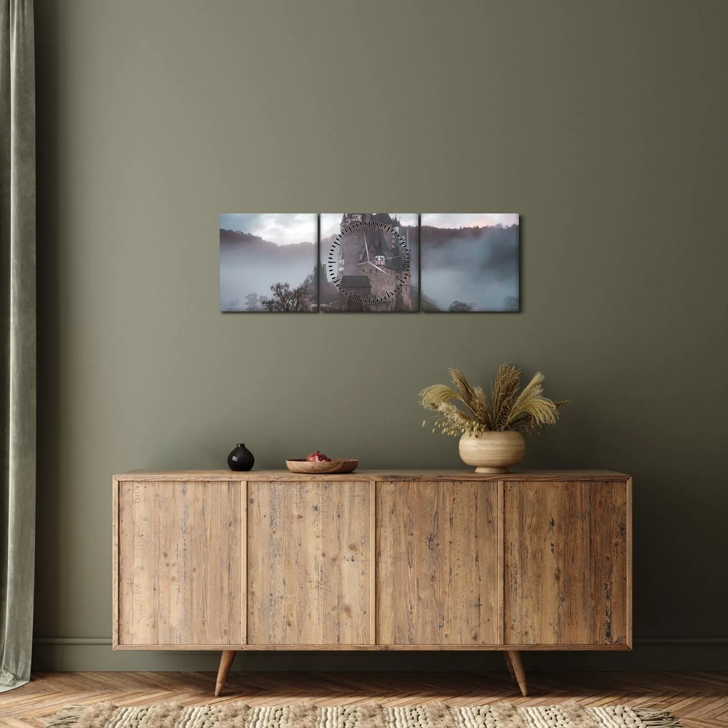 Obraz - Eltz Castle, Nemecko (s hodinami) (90x30 cm)