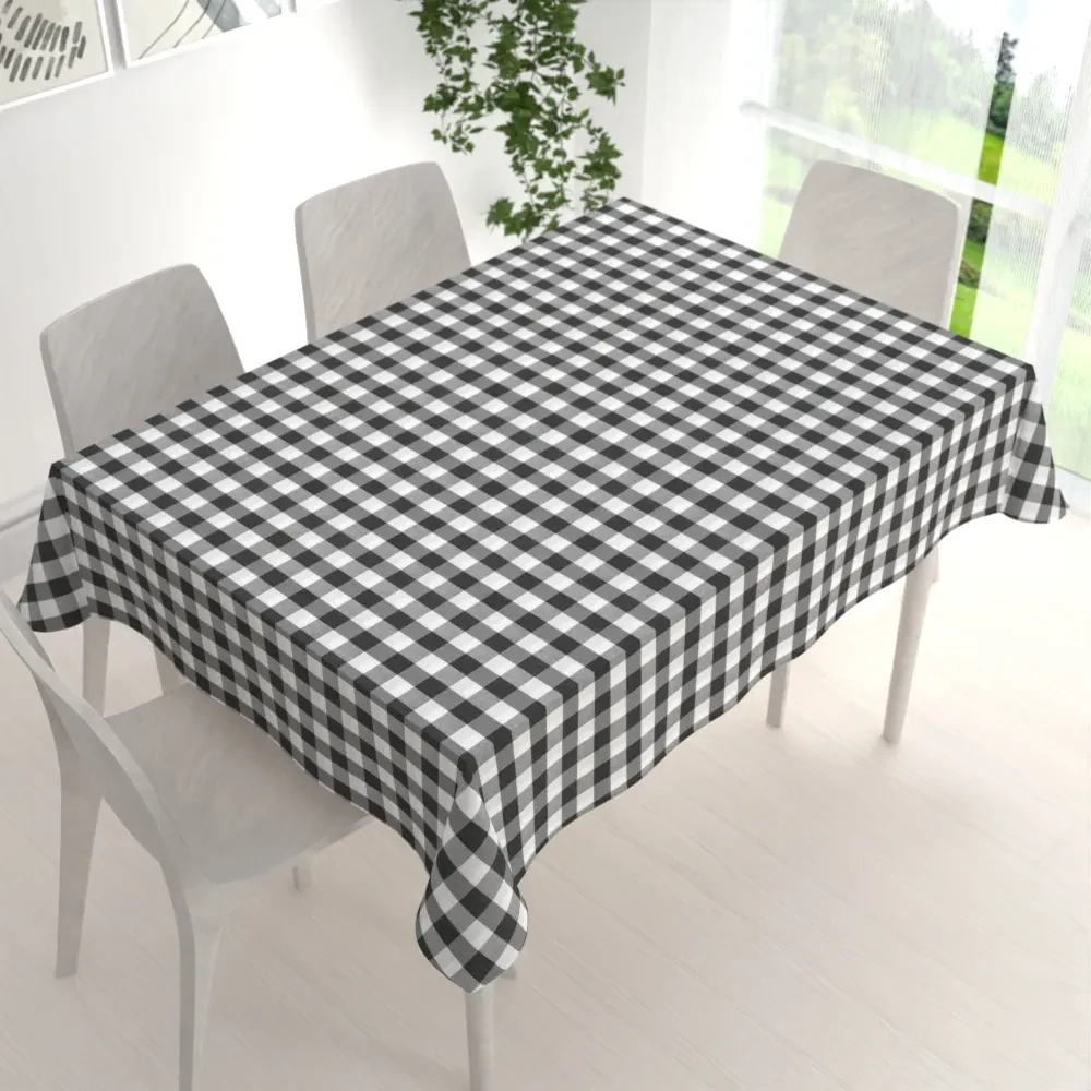 Biante Dekoračný obdĺžnikový obrus Rebeka RE-010 Sivo-biela kocka veľká 120x160 cm