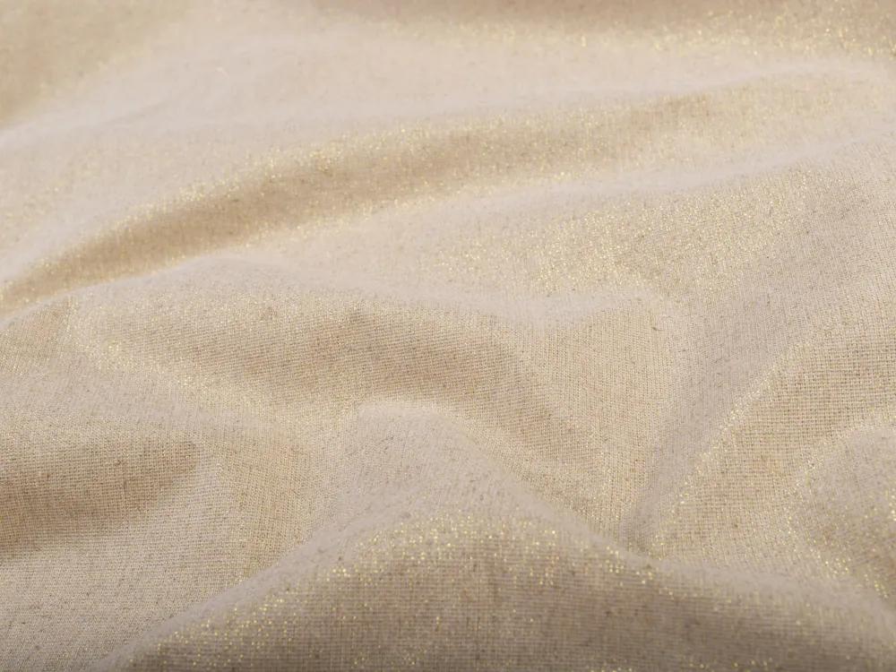 Biante Dekoračný oválny obrus Leona LN-161 Béžový/zlatý trblietavý 120x180 cm