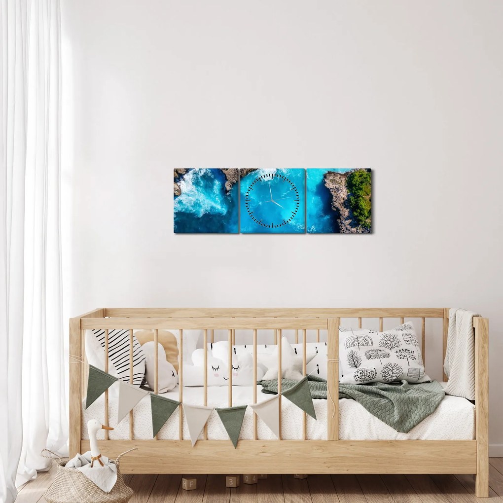 Obraz - Zátoka na Bali (s hodinami) (90x30 cm)