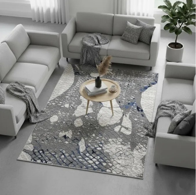 DC Koberec Texas 067 modrá sivá Rozmer: 140×190 cm