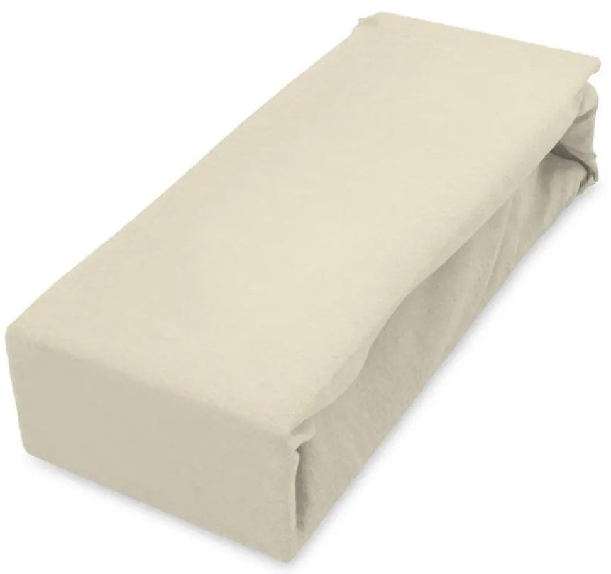 Plachta jersey s gumičkou 160x200 krémová