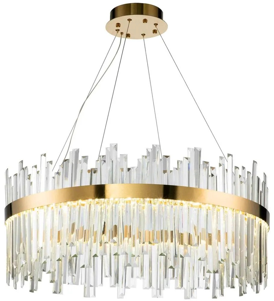 Toolight Toolight, LED krištáľové stropné svietidlo 60cm, APP1515-CP60, zlatá matná, OSW-03263