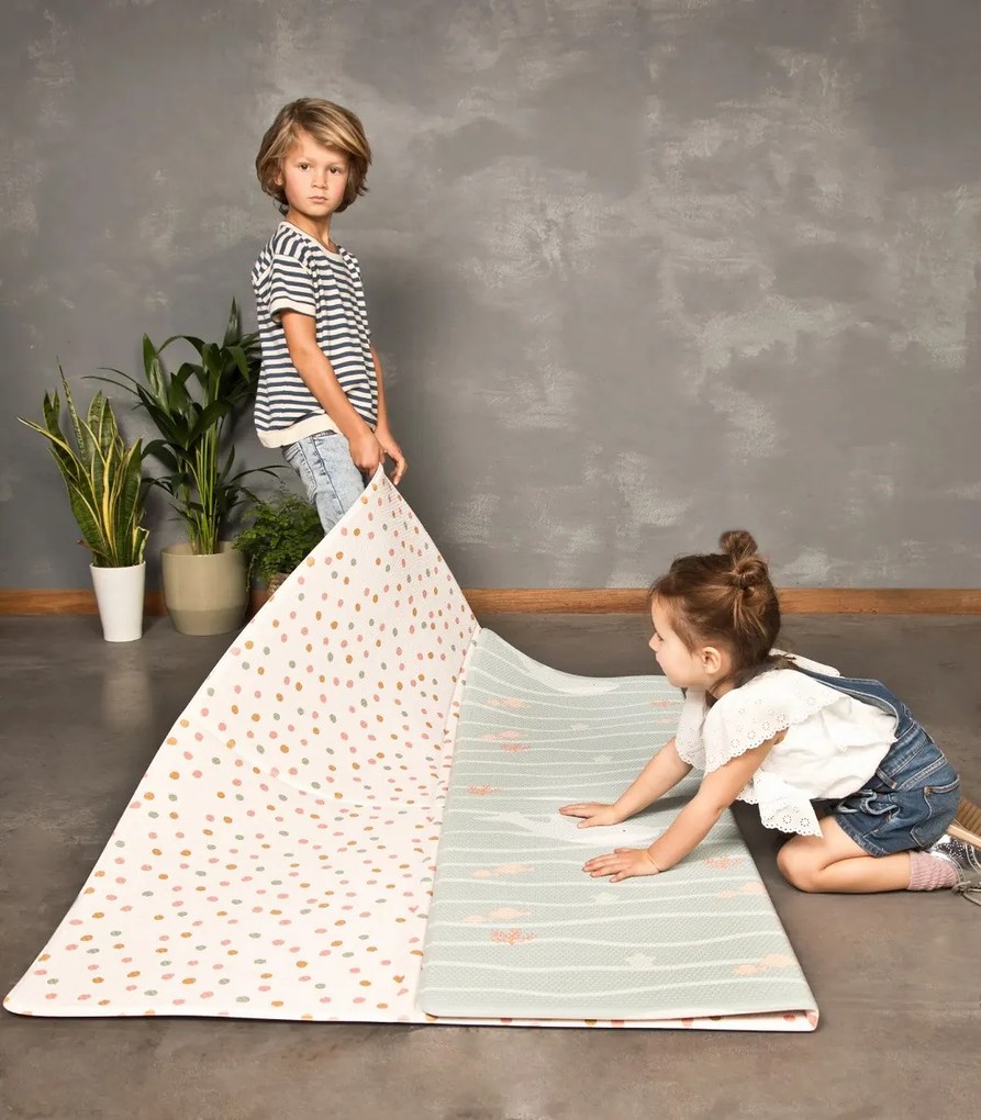Little gem. carpets Detský penový koberec skladací obojstranný – na von aj na doma - 140x140 cm