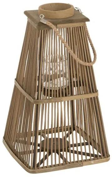 Bambusová lampáš v prírodnom prevedení Hanna - 19*19*54 cm