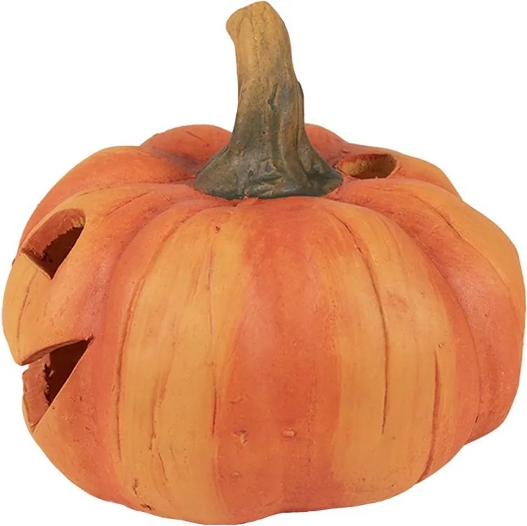 Oranžová keramická dekorácia tekvice Halloween - Ø 13*12 cm
