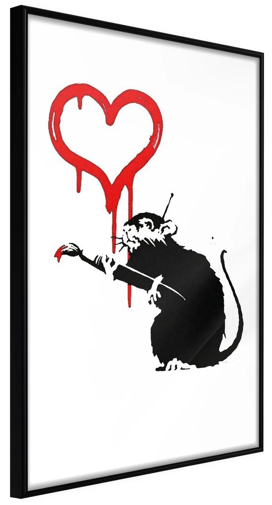 Artgeist Plagát - Love Rat [Poster] Veľkosť: 30x45, Verzia: Čierny rám s passe-partout