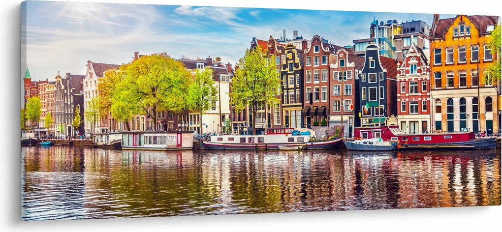 Obraz - Tancujúce domy, Amsterdam (120x50 cm)