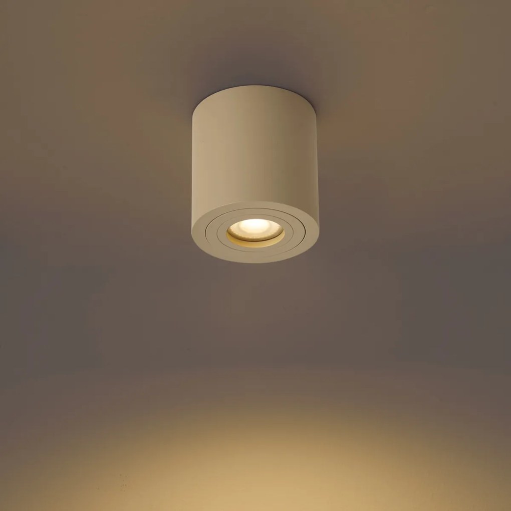 Moderné stropné bodové svietidlo Taupe GU10 50mm IP44 - Capa