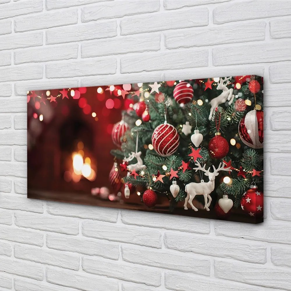 Obraz na plátne vianočné ozdoby 125x50 cm