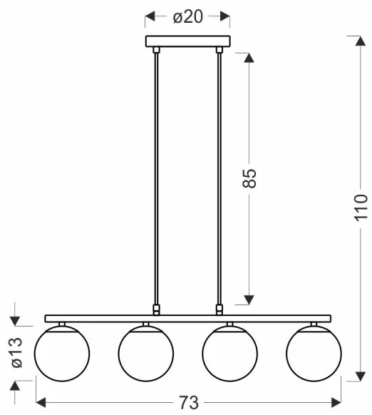 Luster na lanku CARRINE 4xE14/40W/230V hnedá