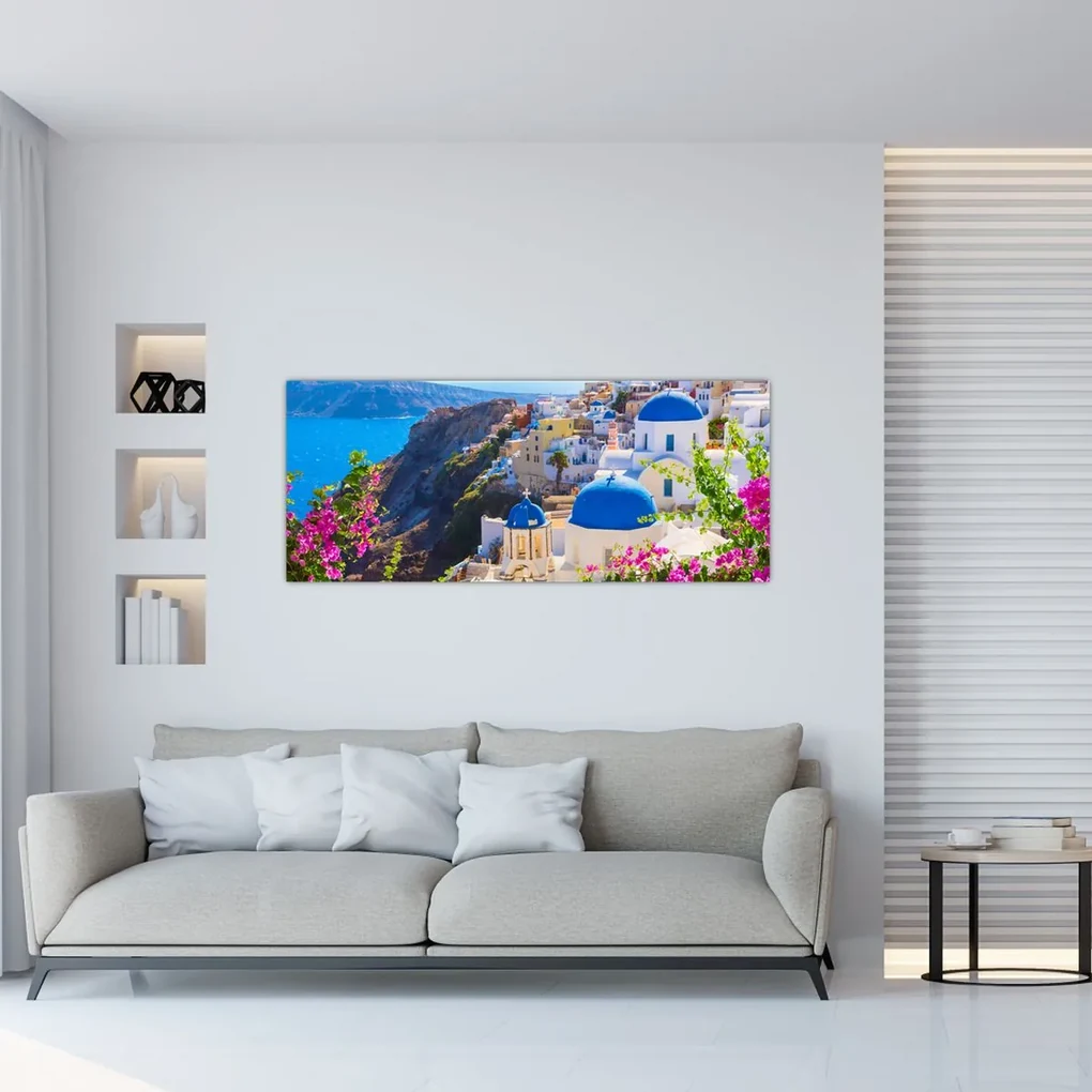 Obraz - Santorini, Grécko (120x50 cm)