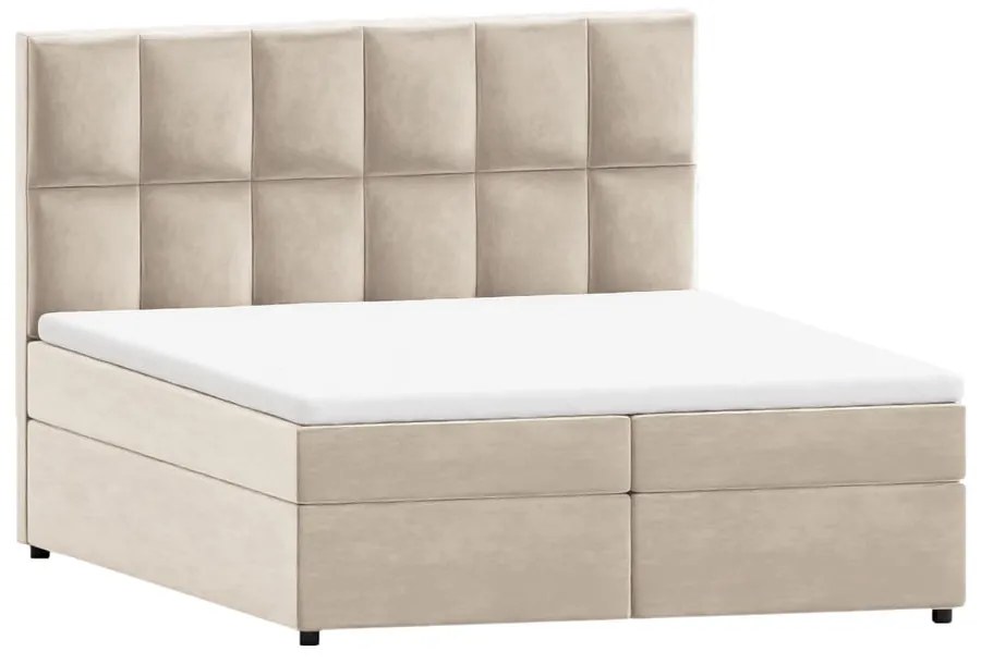 Béžová boxspring posteľ s úložným priestorom 160x200 cm Flip – Ropez