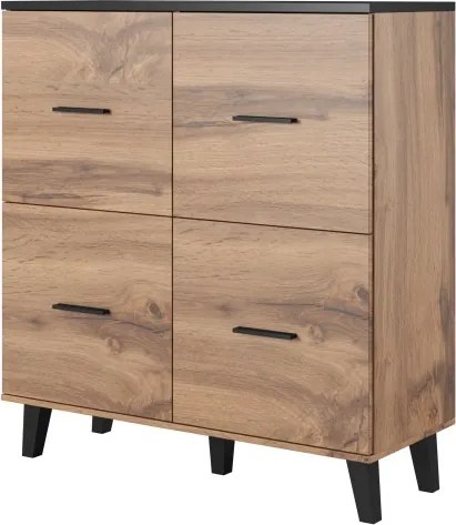 Komoda Lotta 110 cm dub wotan/čierna