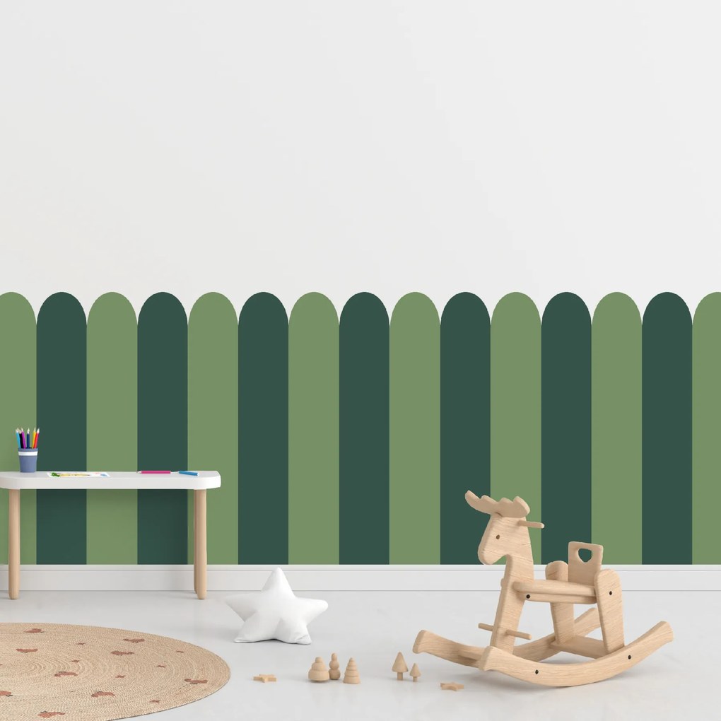 60x100cm Oblúk - Zelená farba - textilná nálepka na stenu Farba: Kombinácia, Veľkosť: 100 cm