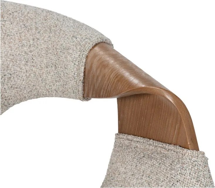 Béžové čalúnené jedálenské kreslá v súprave s podrúčkami 2 ks Elif – MOME