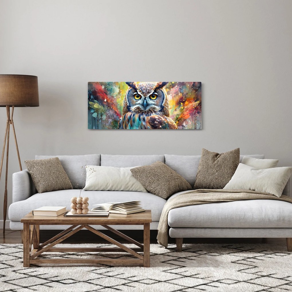 Obraz - Maľba sovy (120x50 cm)