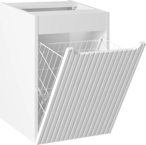 Závěsná skříňka pod umyvadlo Nova Denim s deskou a košem na prádlo 100 cm modrá/bílá