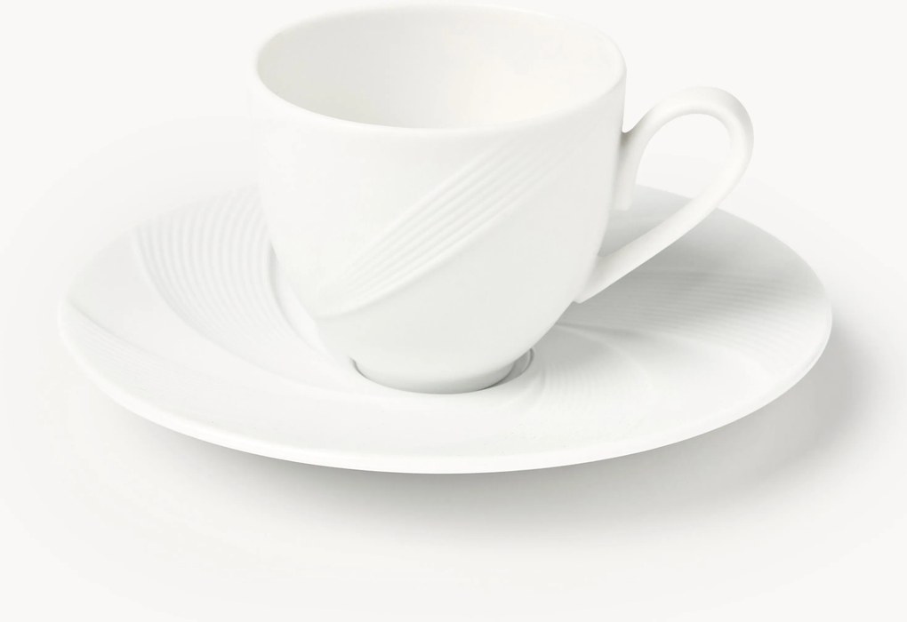 Porcelánové šálky na espresso's podšálkami Adonis, 4 ks