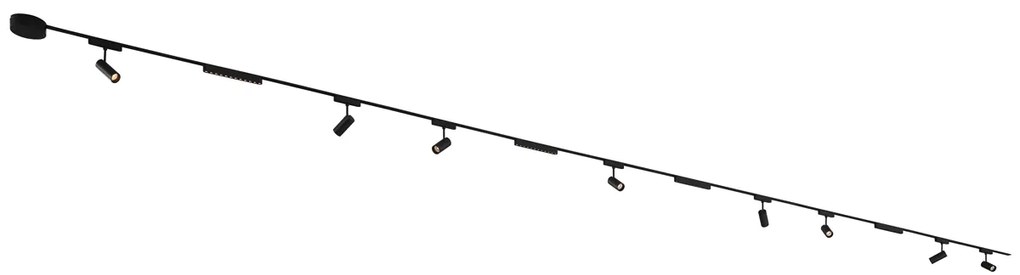 Koľajnicový systém s 8 bodovými svetlami a 4 stropnými svetlami čierny 1-fázový - Magnetic Gert Puntua