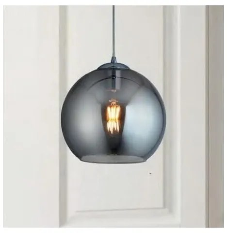 Searchlight 1621SM - Luster na lanku BALL 1xE27/60W/230V strieborná