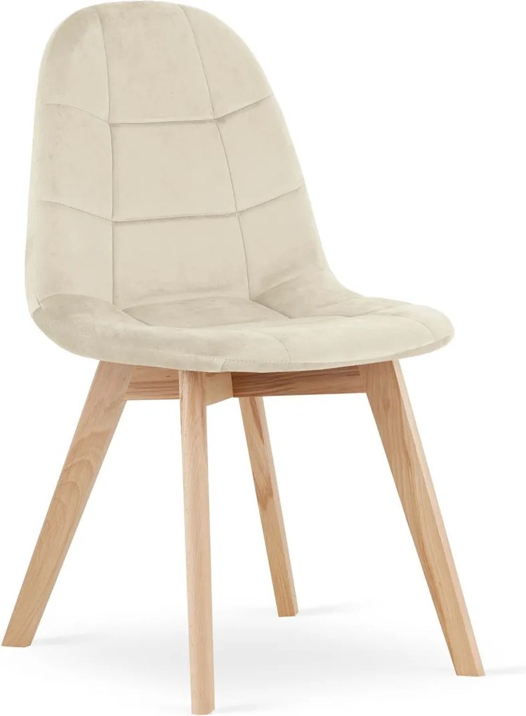 AKCIA Béžová zamatová jedálenská stolička BORA II. akosť