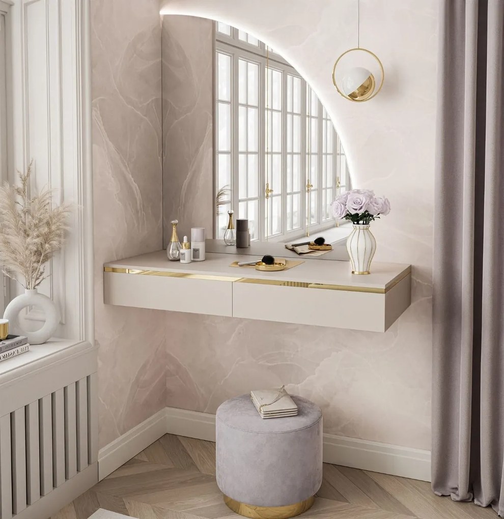 TOALETNÝ STOLÍK NESSIE PRAVÝ + ZRKADLO POLMESIAC