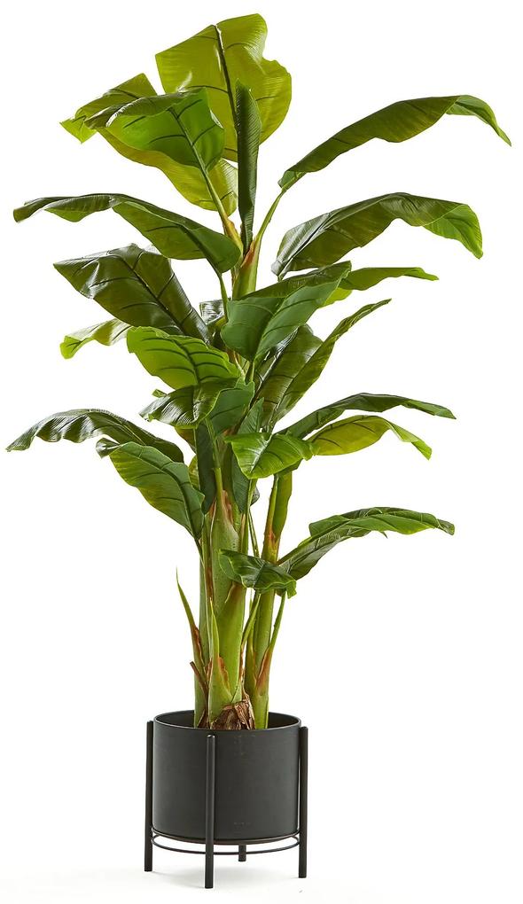 Umelá rastlina: Banánovník, 1500 mm, čierny oceľový kvetináč na podstavci |  BIANO