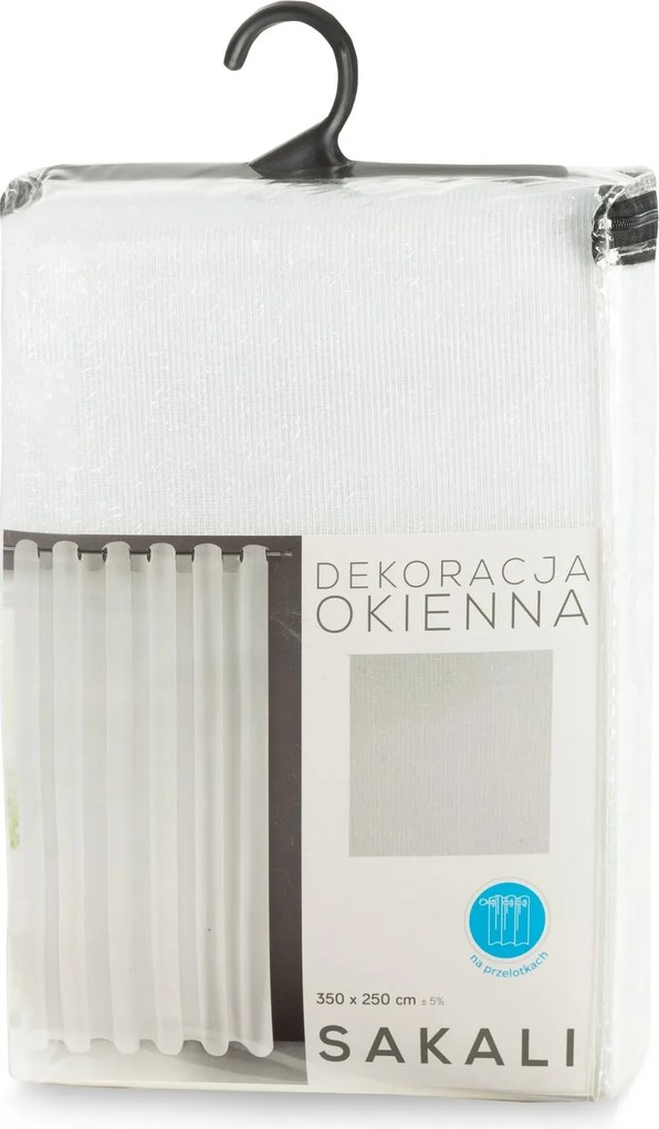 ZÁCLONA NA KRÚŽKOCH SAKALI 350X250 CM BIELA