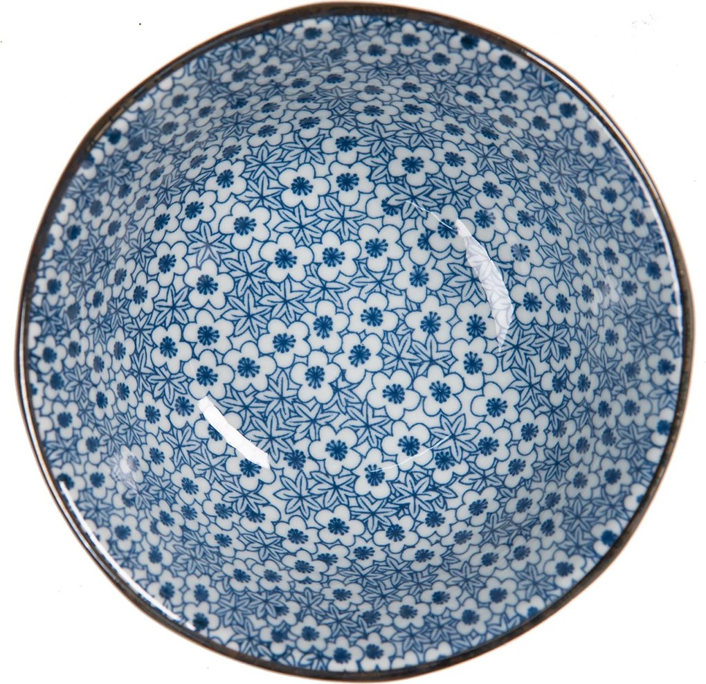 Hlboký tanier s modrými kvietkami BlueFlowers - Ø 20 * 4 cm