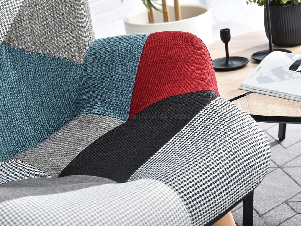 Kreslo Nutri (patchwork + buk). Akcia -29%. Vlastná spoľahlivá doprava až k Vám domov. 1110343