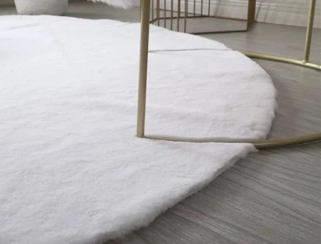 Protišmykový koberec RABBIT biely kruh