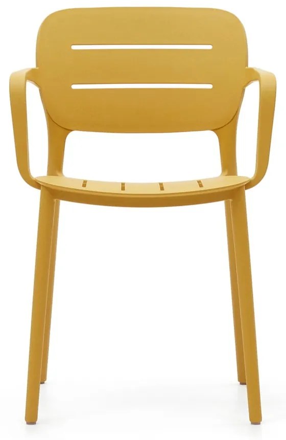 Žltá plastová záhradná stolička Morella – Kave Home