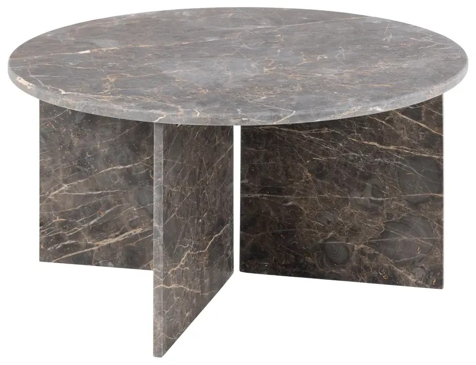 Konferenční kulatý stolek Vega 90 cm hnědý mramor