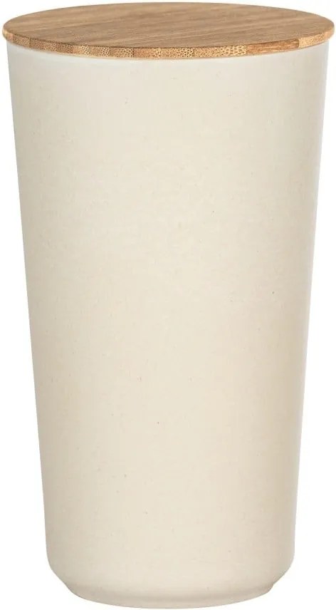 Béžový úložný box s bambusovým vekom Wenko Bondy, 950 ml