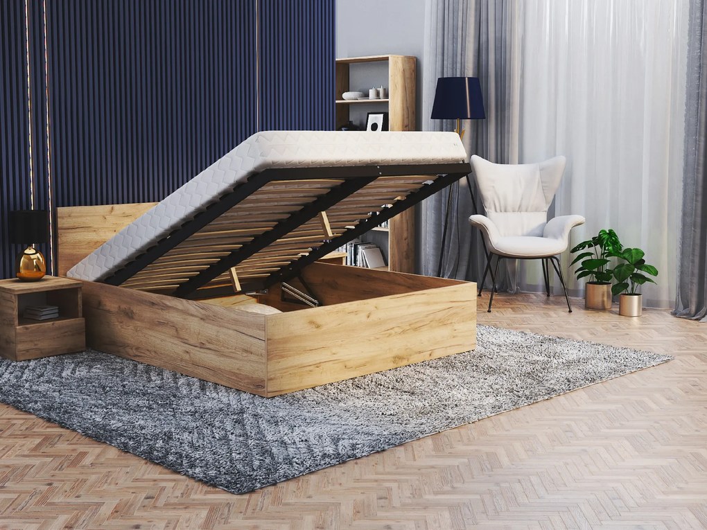 GL Jednolôžková posteľ s úložným priestorom Buster 120x200 - dub craft