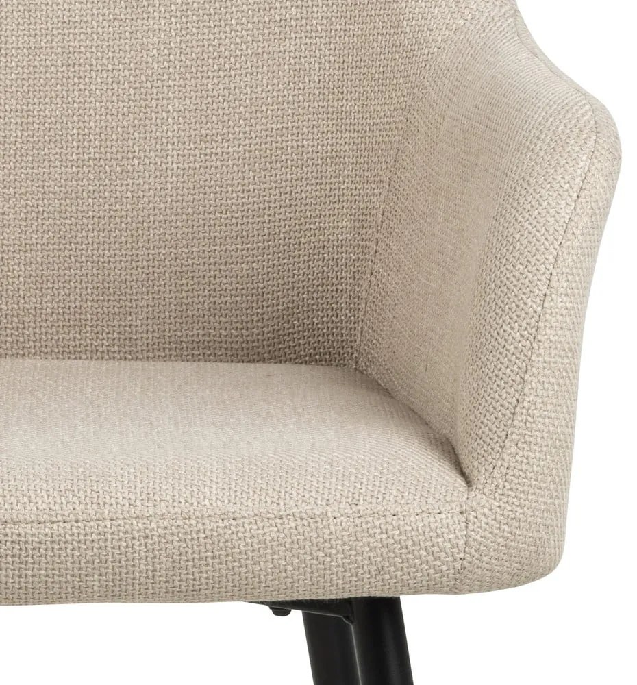 Béžové čalúnené jedálenské kreslá v súprave s podrúčkami 2 ks Lizzy – Actona