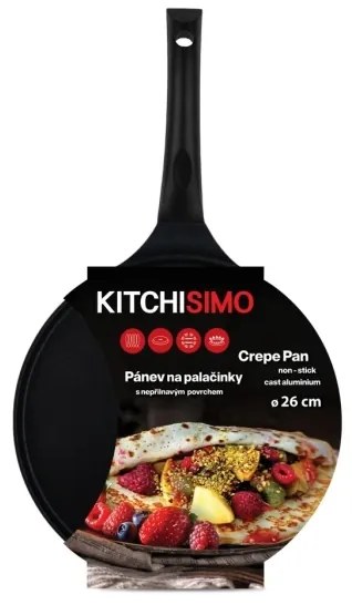 Panvica na palacinky KITCHISIMO 26 cm čierna