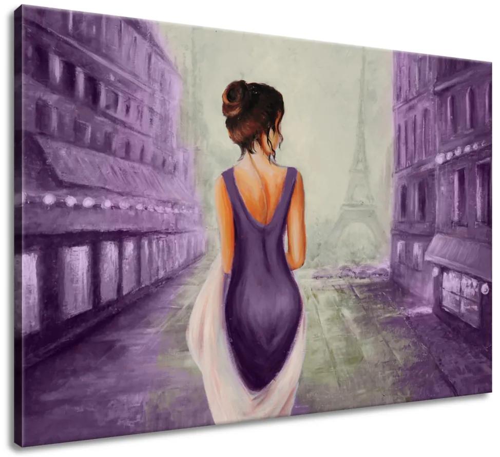 Gario Ručne maľovaný obraz Prechádzka v Paríži Rozmery: 100 x 70 cm
