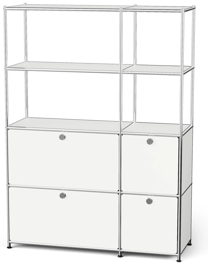 Kovová skrinka »CN3« so 4 výklopnými priečinkami, biela