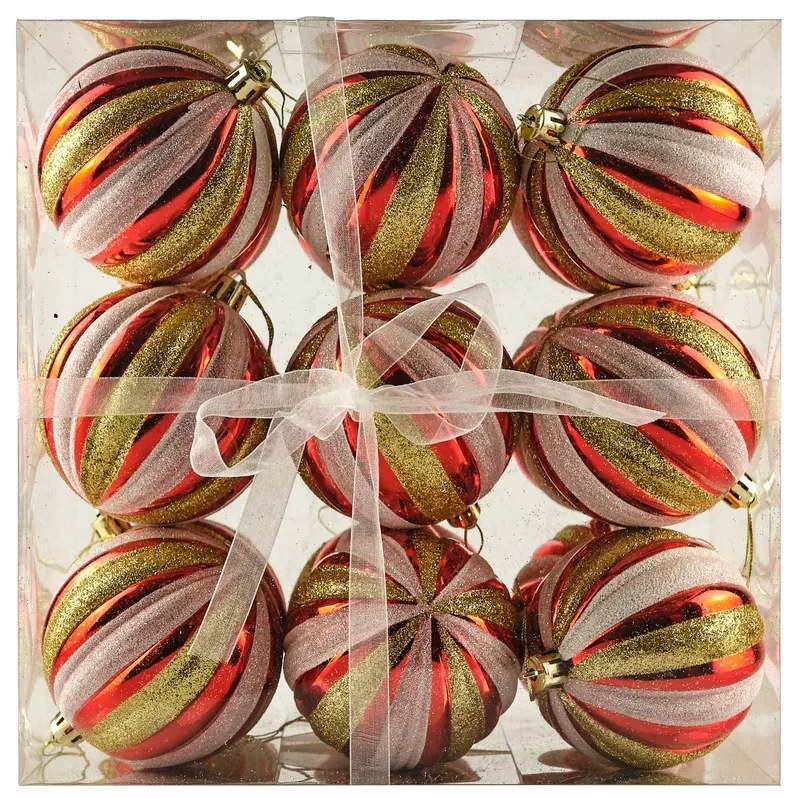 DECOLED Súprava ozdôb, priemer 8 cm, farebné